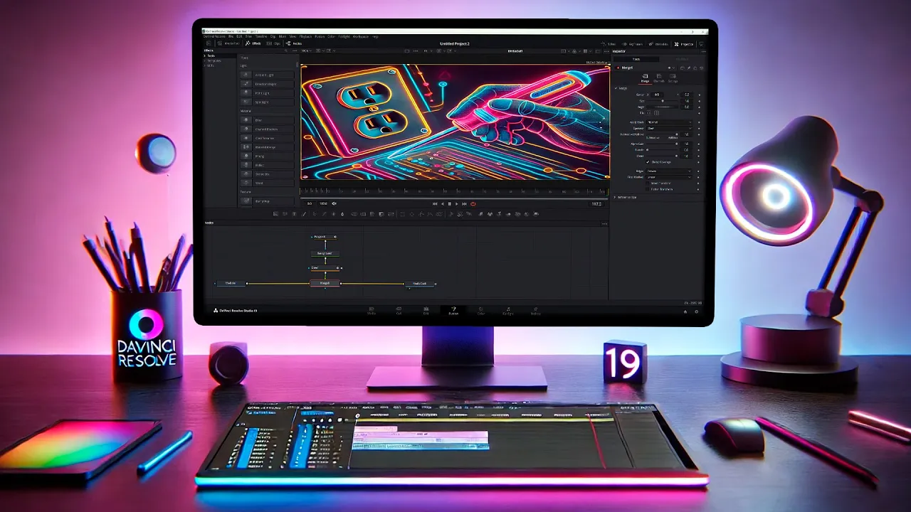 Анимация неонового контура в DaVinci Resolve 19 за 6 минут? | Пошаговый урок во Fusion!